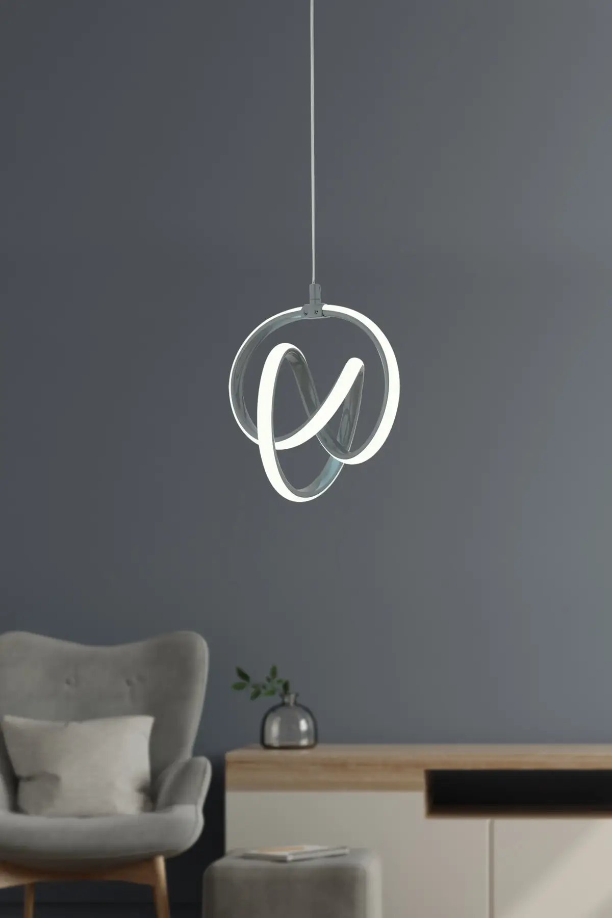 

Venita Smoked Modern Pendant Lamp Led Chandelier White Light Living Room Kitchen Room Hallway Led Chandelier