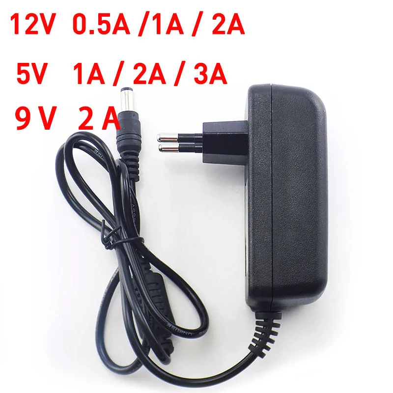 AC 100-240V to DC 5V 12V 9V 1A 2A 3A 0.5A Power Adapter Supply Converter charger 5.5mm x 2.1 2.5mm for CCTV LED Strip B4