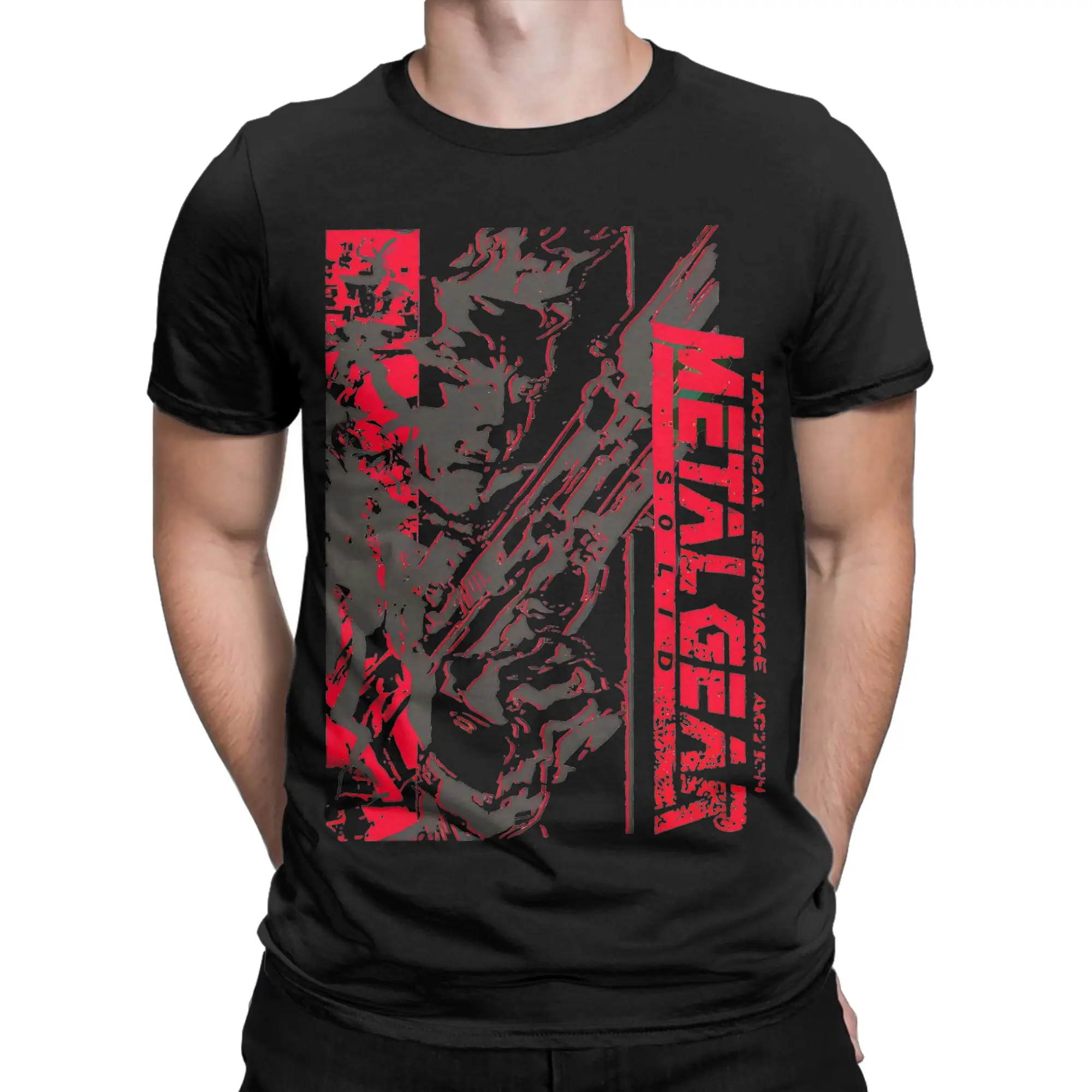 Metal Gear Solid Men Women's T Shirts MGS Vintage Tees Short Sleeve Round Collar T-Shirts 100% Cotton Plus Size Clothing