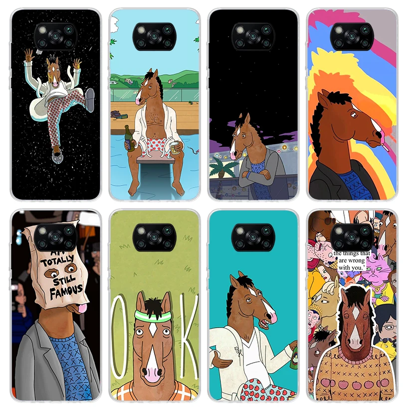 Cartoon B-BoJack Horsemans Phone Case For Xiaomi Poco X7 X6 X5 X4 X3 Nfc F6 F5 Pro F4 Gt M5S M4 M3 F3 F2 F1 Silicone Shell Print