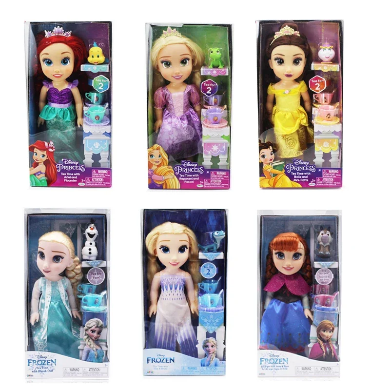 

Original Disney Cartoon Princess Collection Salon Doll Long Hair Snow White Princess Frozen 2 Elsa Anna Doll Boxed Toys For Girl