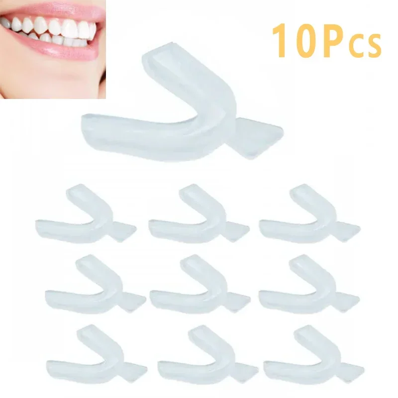 10Pcs Silicone Mouth Guard Teeth Whitening Protector Night Guard Mouth Trays Mouth Guard Bruxism Non-Snoring Product
