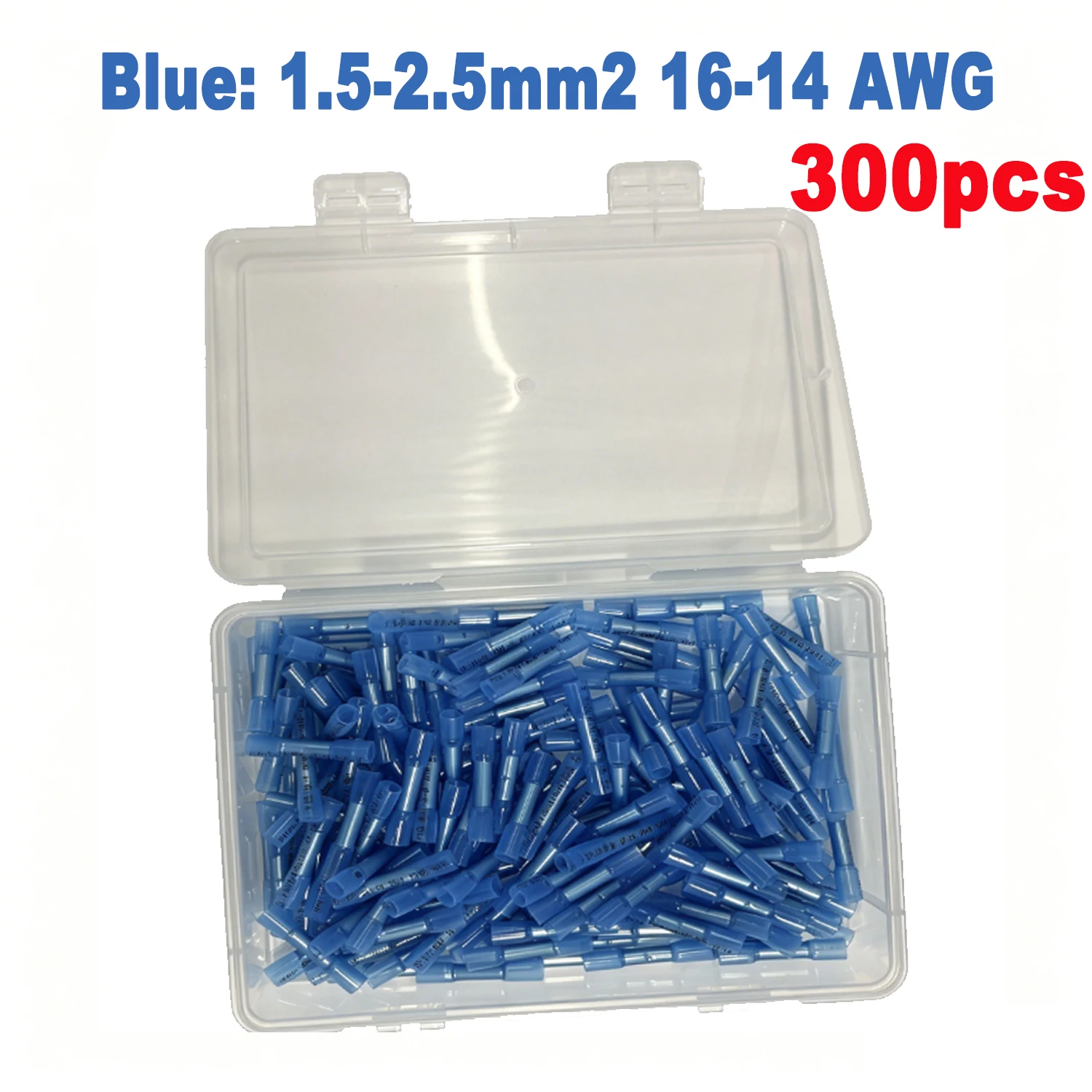16-14 AWG Heat Shrink Butt Connectors Blue Waterproof Wire Terminals Marine Automotive Butt Splices Boat Truck