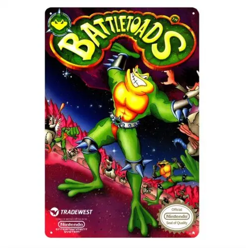 Battletoads Nes Retro Video Game Metal Poster Tin Sign 20*30cm-aluminum