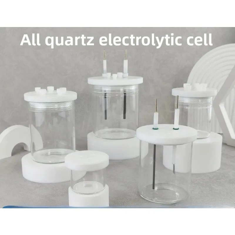 All‑Quartz Electrochemical Cell, 3‑Electrode Optical Cell, Square & Round, Corrosion‑Resistant