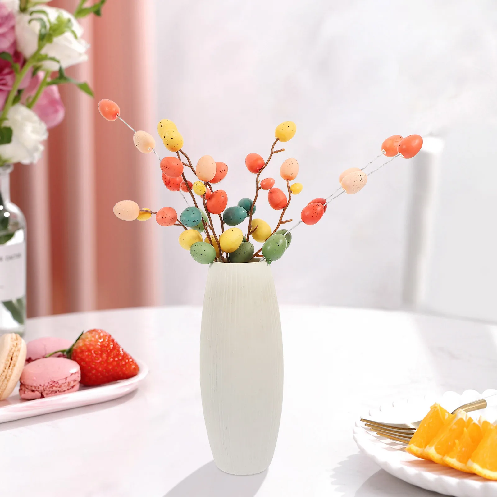 

6Pcs Fake Egg Branch Ornaments Easter Scene Decor Rustic Decor Handmade Garlands Flower Arrangements Easter Adornment Simulation