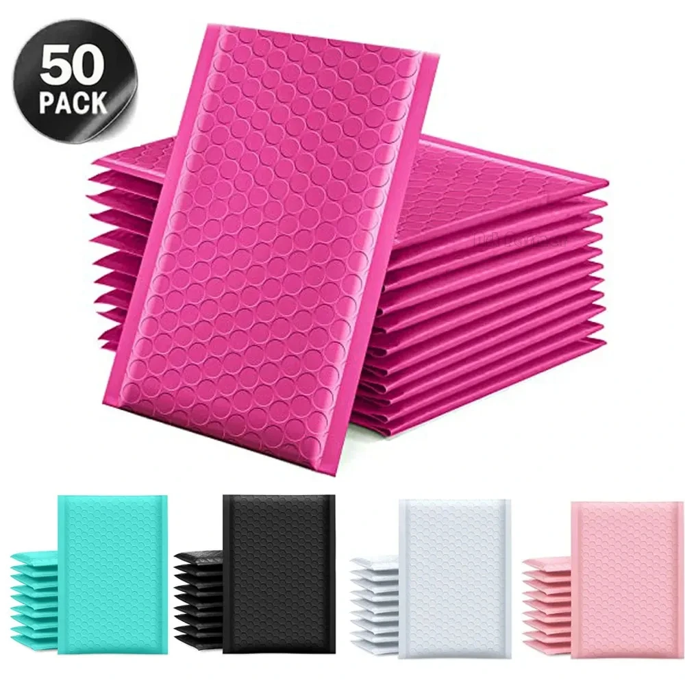 bolha acolchoada mailing envelopes mailer poly para embalagem auto selo envio bolsa bolsa de bolha varias cores 50 pcs 01