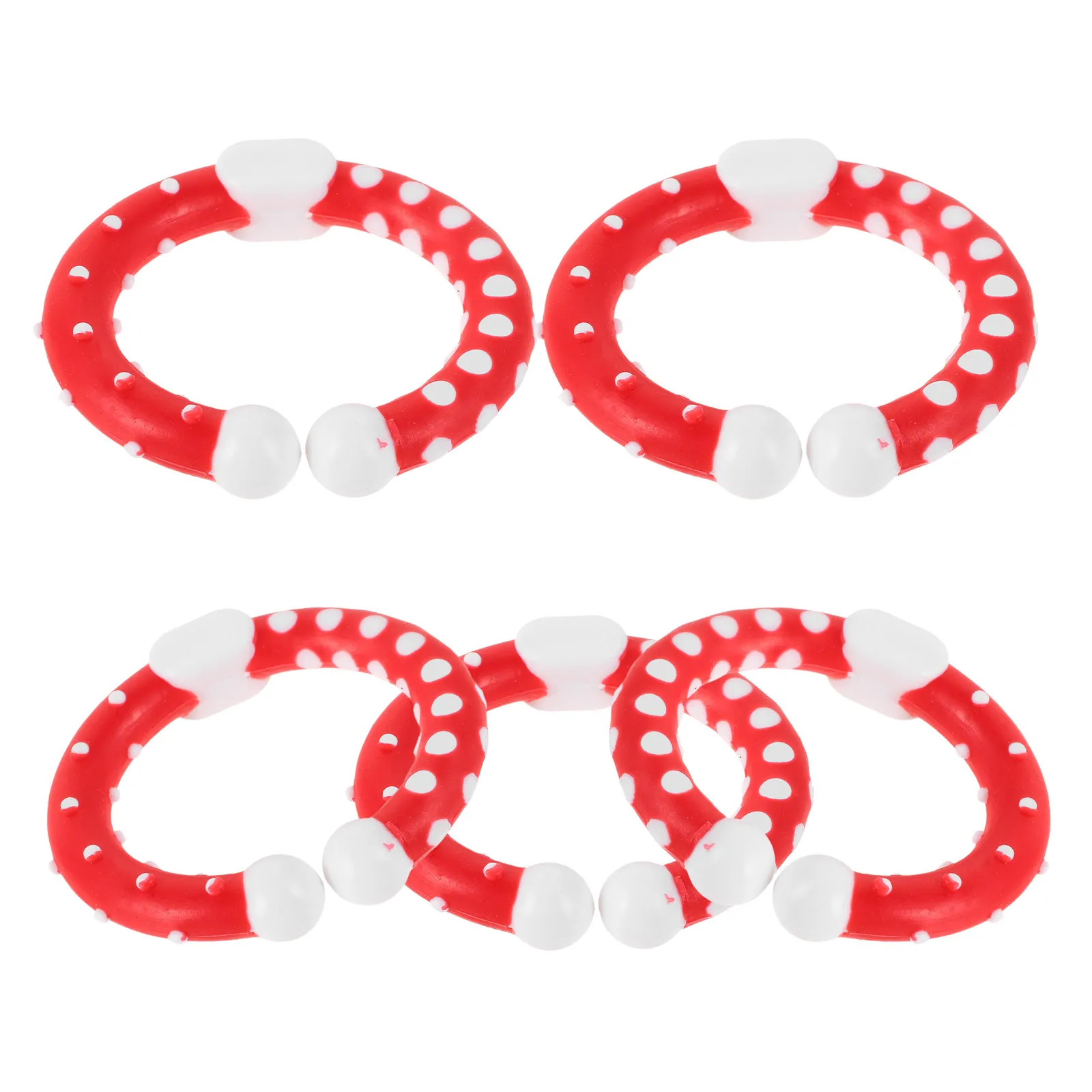

5Pcs Baby Soft Silicone Round Hand Grasp Wearable Teething Bracelets Soothing Infant Gum Massager Colorful