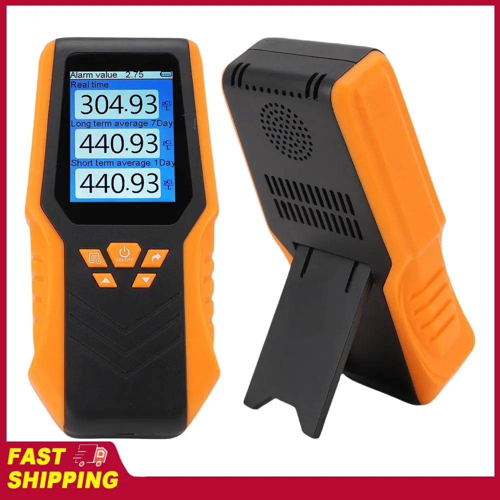 Handheld Radon Detector Accuracy Real Time Long Short Term Average LCD Display Radon Test Kit for Home School Radon Test Kit