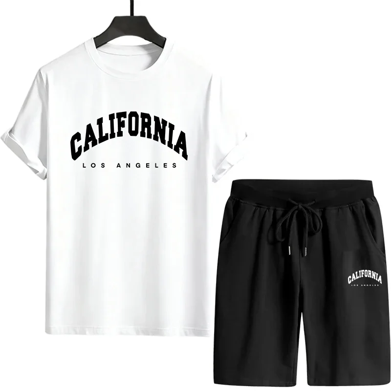 Single Piece Versatile Sleeved T-shirt and Sports Short Casual Quality Daily Wear  Summer Men's Tracksuit Outdoors Jogging