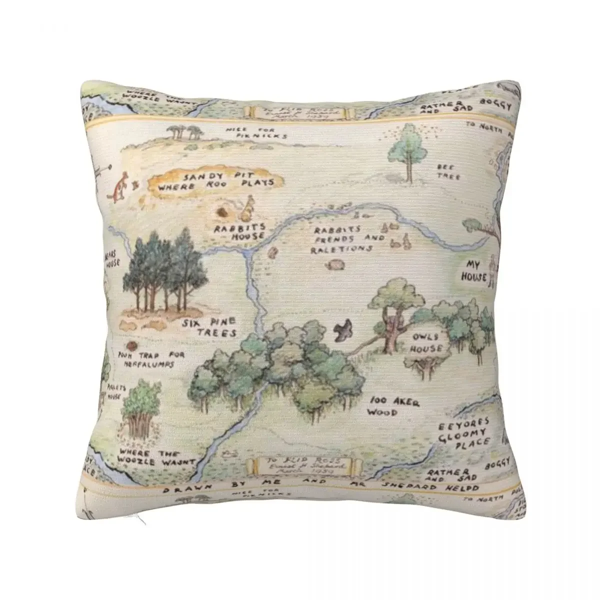 

Hundred Acre Wood Map A Pillow Case