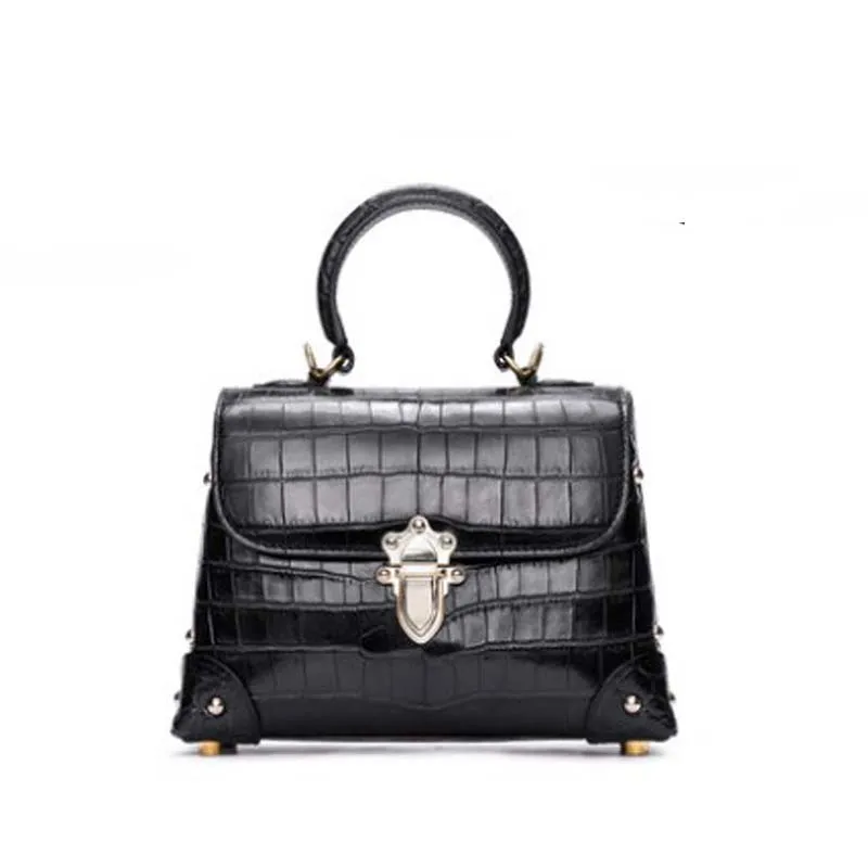 

ouluoer crocodile small square bag ladies go with a small cross-body bag with one shoulder women handbag