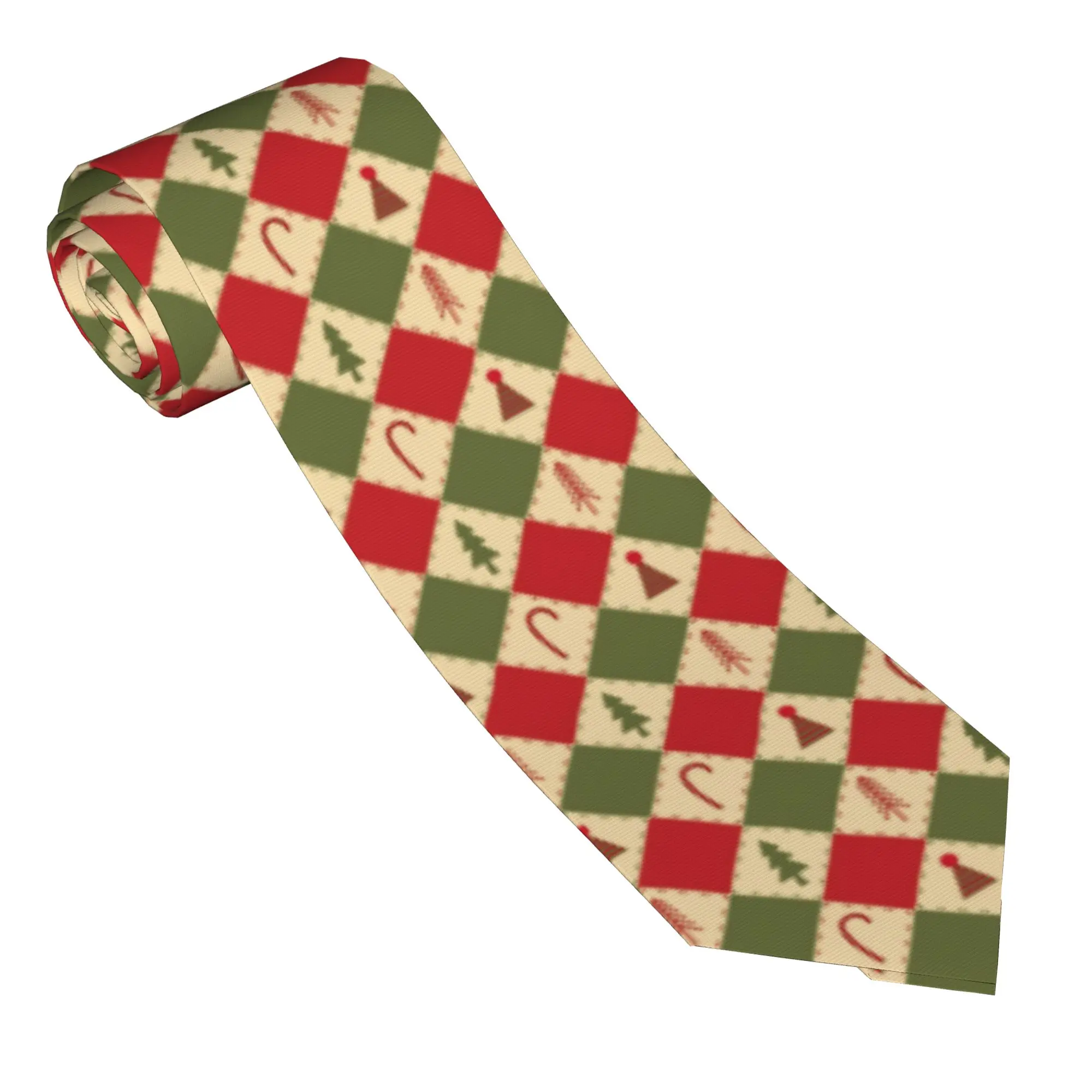 Christmas Tree Candy Wreath Neckties Unisex Polyester 8 cm  Neck Ties for Men Casual Narrow Daily Wear Gravatas Wedding Party