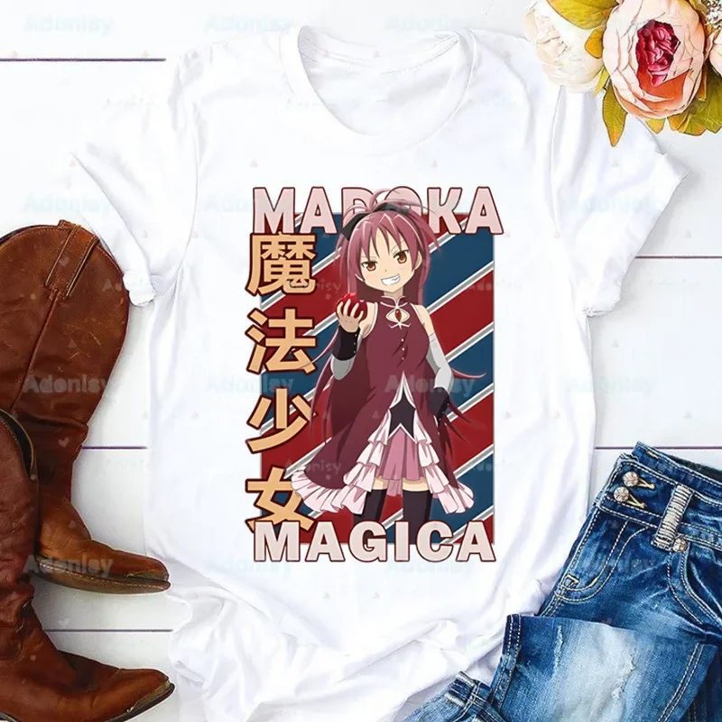 Madoka Magica Puella Magi Women T Shirt Girl Harajuku Mahou Shoujo Kyubey Homura Hakemi Kaname Mami Graphic Tops Kawaii T-shirt