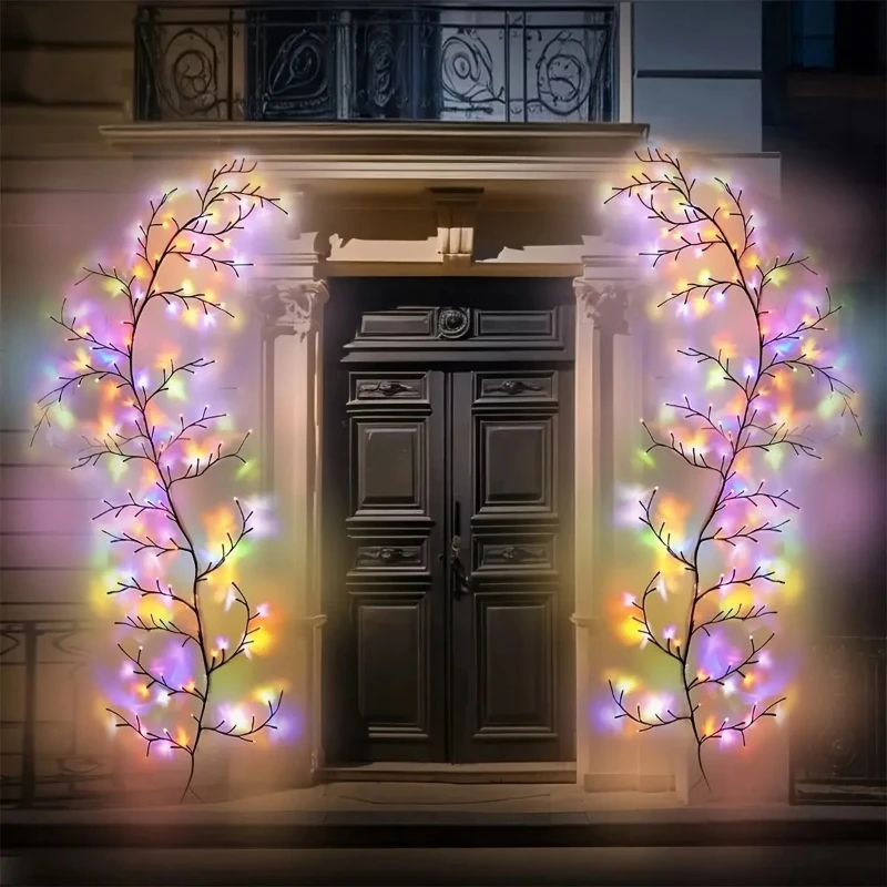 1PC Christmas String Light 96LEDS Bendable Willow Vine Lights 8 Modes Rattan Tree Decor Light for Wall Bedroom Indoor Outdoor image 3