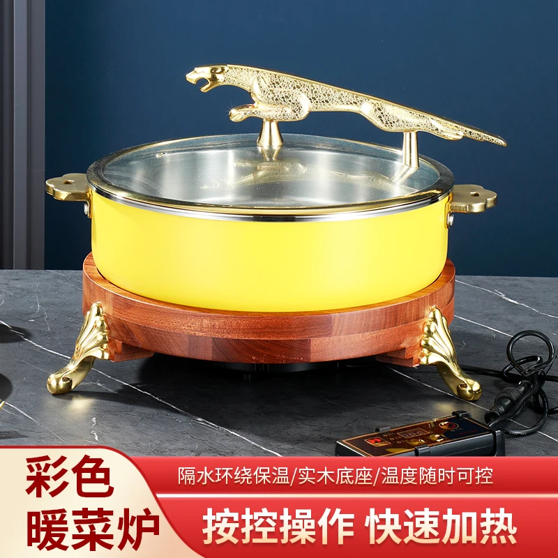 

High-end hotel food vegetable warmer, color insulation pot, stainless steel heating breakfast stove, luxury commercial buffet