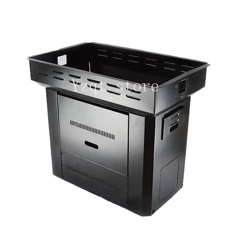 Upper and lower exhaust smoke barbecue table legs iron spraying barbecue oven box Korean embedded oven matching square table box