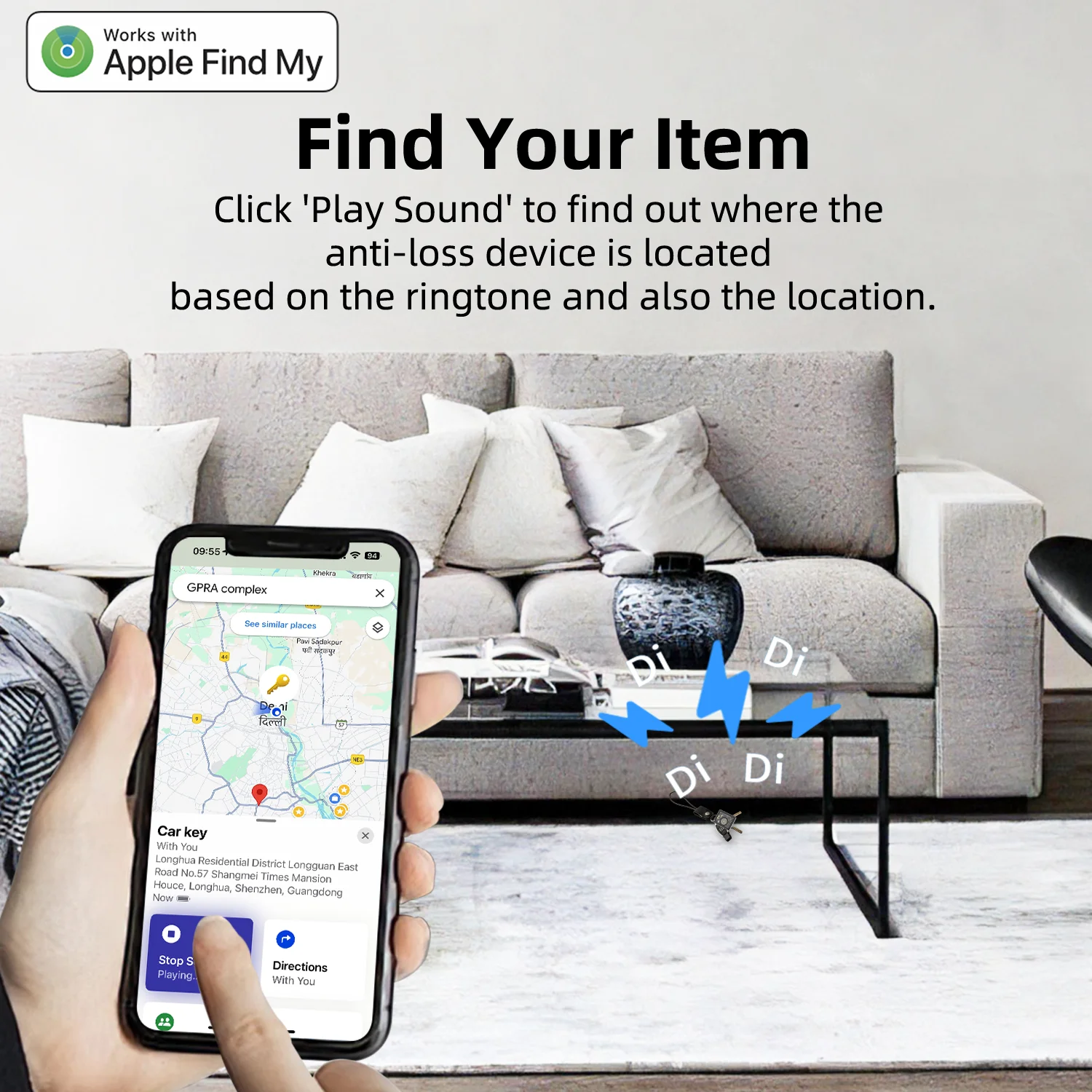 Micflip P21 Mini Airtag Anti-loss Smart Tag Tracker Finder Card for Keys Luggage Wallet Smart Tag Works with iOS Apple Find My