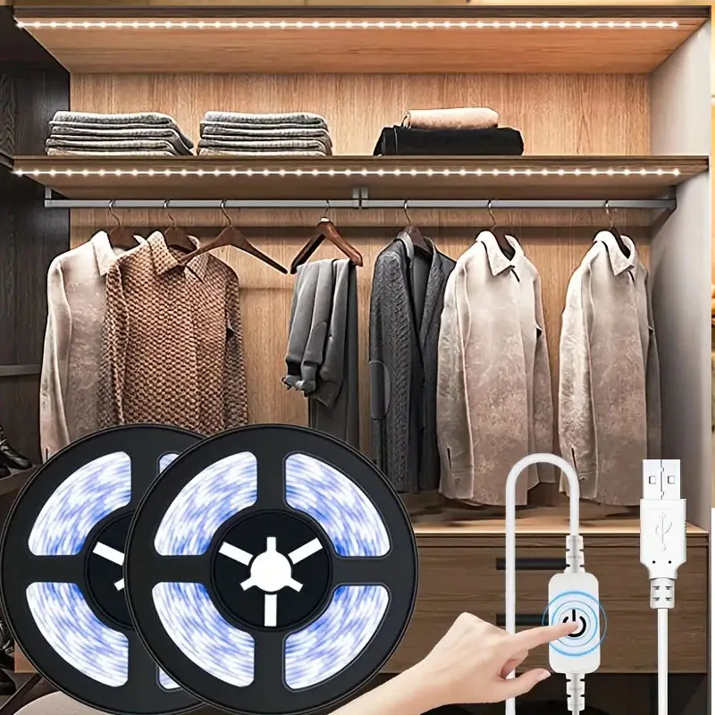 USB LED قطاع أضواء 5 فولت 2835 LED الشريط اللمس/اليد مفتاح مستشعر عكس الضوء الشريط للتلفزيون الخلفية خزانة مرآة غرفة الديكور