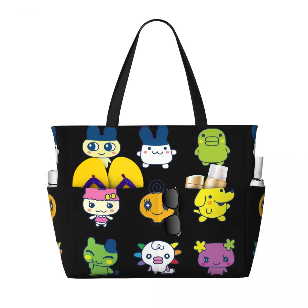 

Tamagotchi Set Large Beach Tote Bag Sport Gym Yoga Duffle Large Tote Bag Women Travel Bag Fitness bag