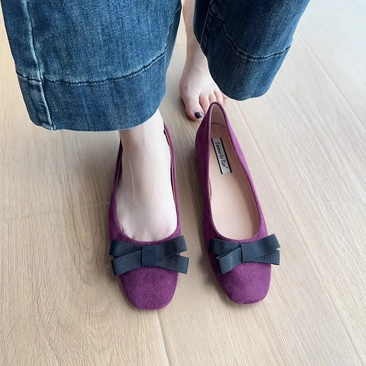 Bow-Knot Increas Height Women's Shoes Platform Autumn Female Footwear Shallow Mouth Modis Butterfly Clogs Comfortable Fall Dress