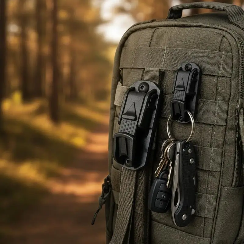 Multifunctional Tactical Keychain Clip Hook Holder For Backpack Outdoor Camping Hiking Rescue Survival Backpack Belt Buckle