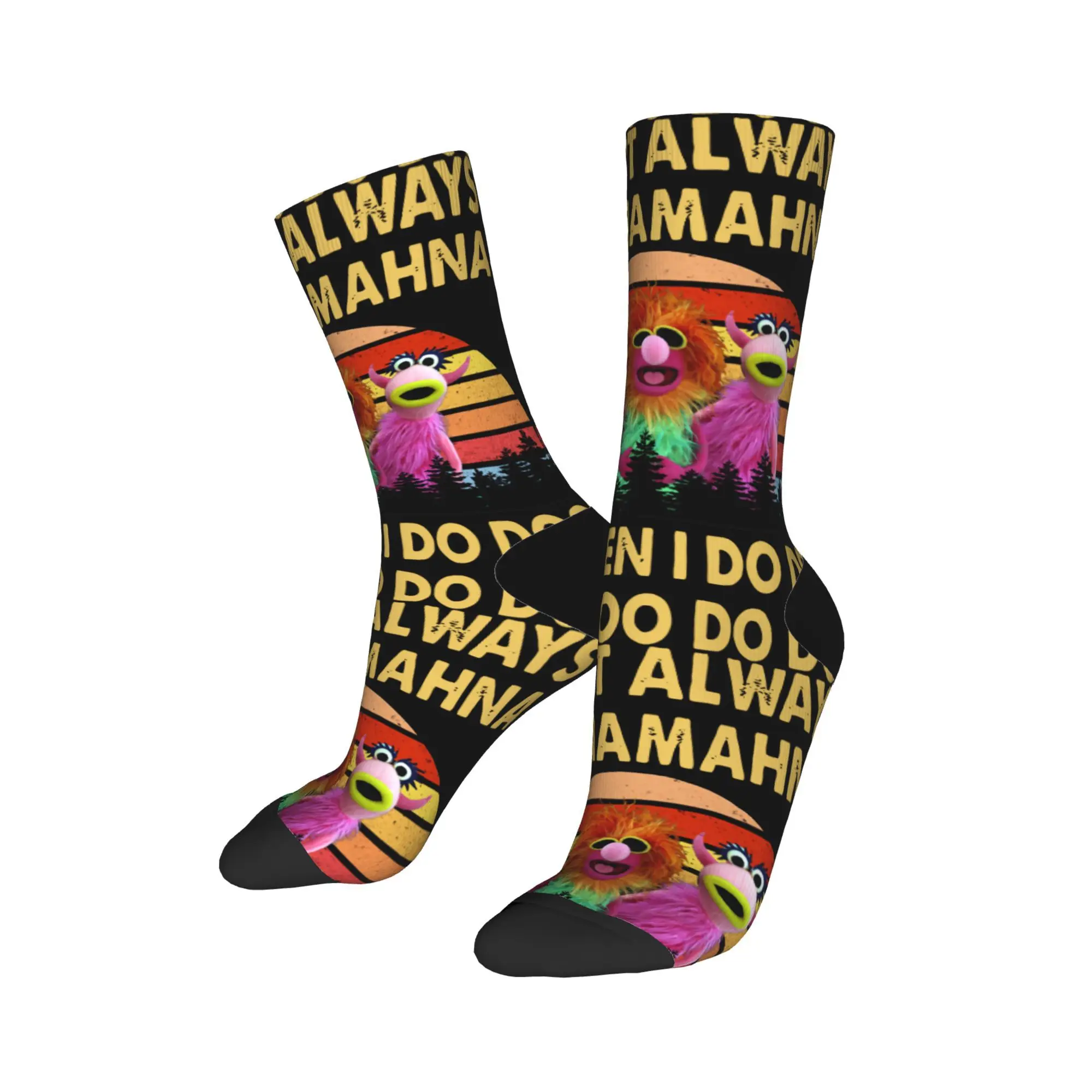 Fashion I Don't Always Mahna The Muppet Show Football Socks Polyester Crew Socks for Unisex Sweat Absorbing