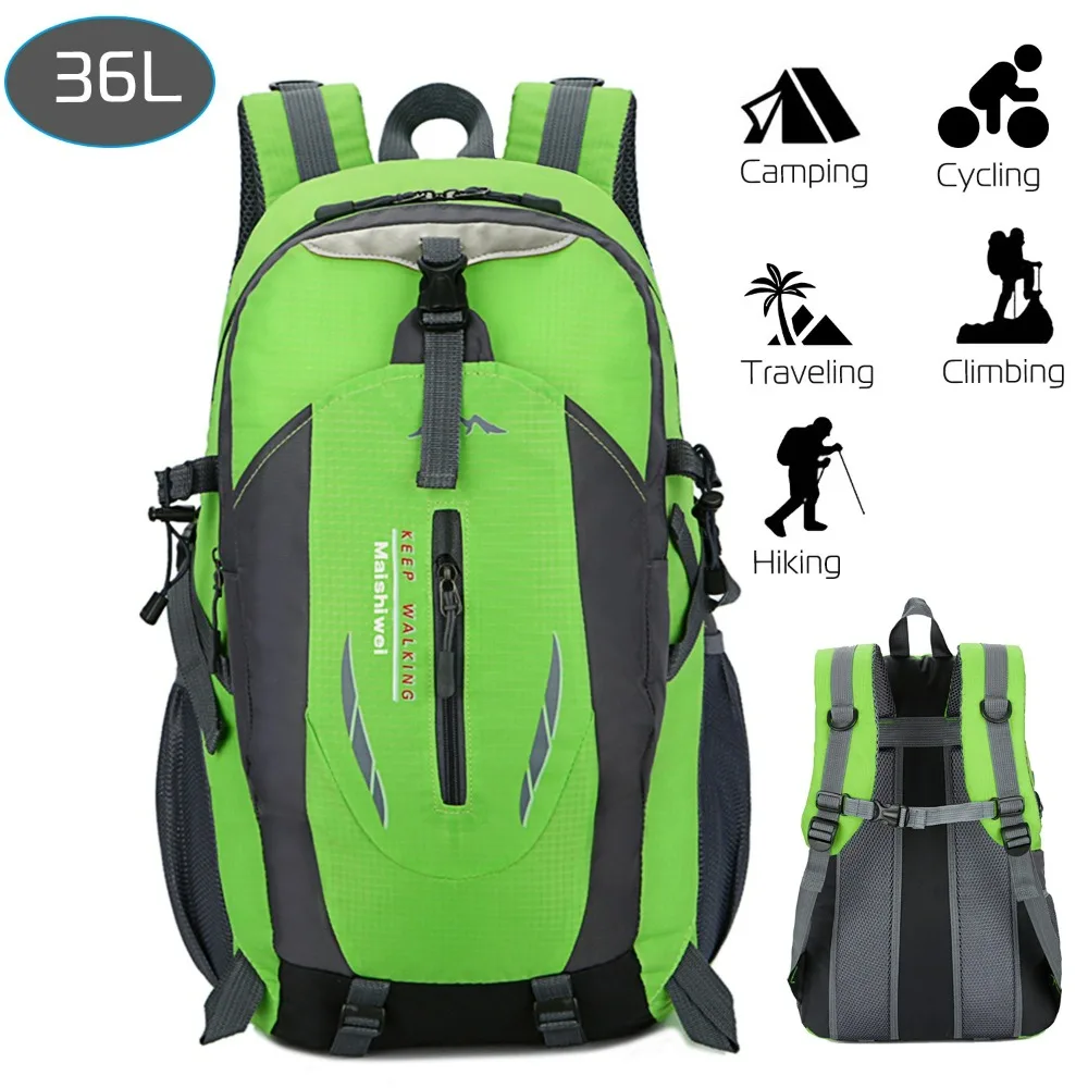 

Hiking backpack 36 liters outdoor waterproof and light packaging camping outdoor backpack green Outdoor Bags