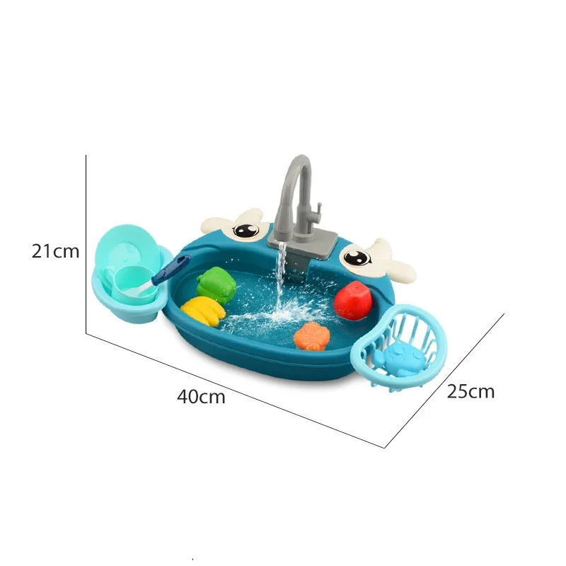 Kids Kitchen Sink Toys Simulation Electric Dishwasher Mini Kitchen Food Pretend Play House Toy Set Children Role Play Girl Toys