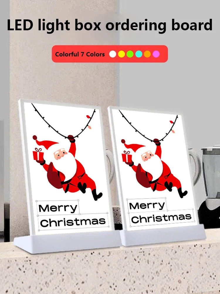 Luminescent Menu Display Plate Milk Tea Shop Acrylic Price List Dishes Wine List A4 Menu Design and Production Table Plate