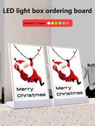 Luminescent Menu Display Plate Milk Tea Shop Acrylic Price List Dishes Wine List A4 Menu Design and Production Table Plate