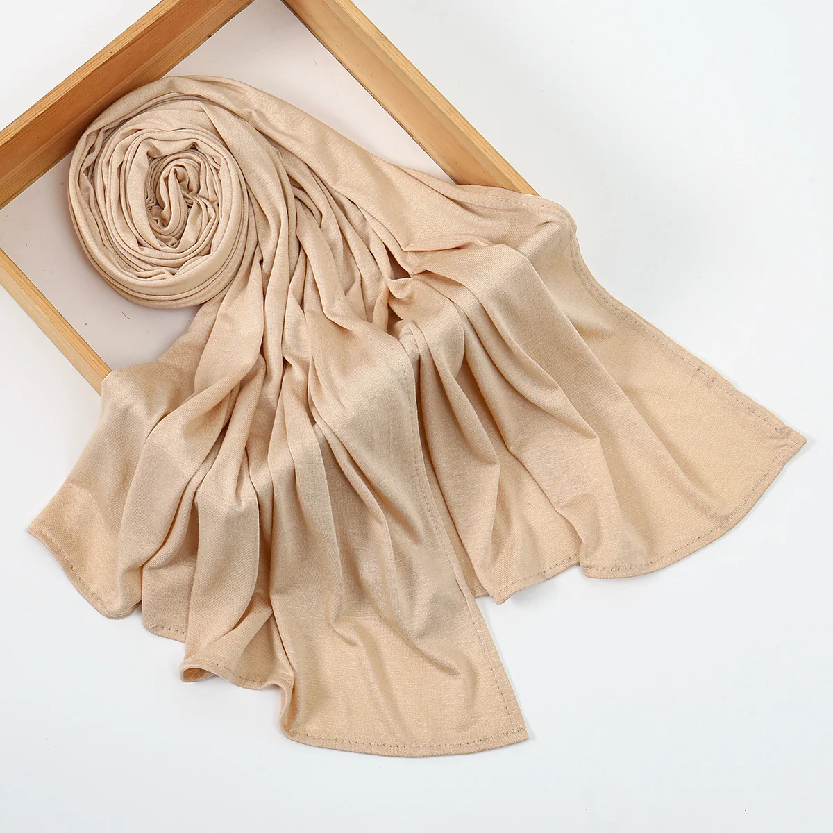 Muzułmańska chusta hidżab z modalu i bawełny, elastyczna, na ramiadżm, dla kobiet, modna, jednolita, długa chusta na głowę.