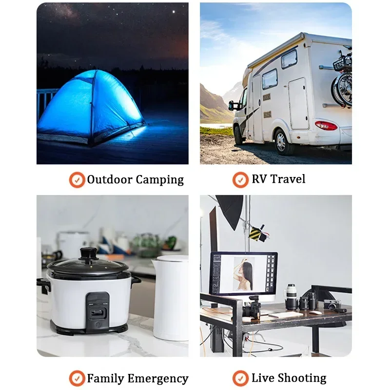 SUYIJIA-estación de energía portátil para exteriores, generador recargable de 220V, 300W, Banco de energía para el hogar, Camping, Lifepo4