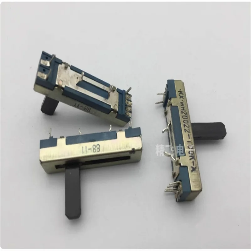 2 PCS 3.5MM dual sliding potentiometer 100K with center positioning axis length 15MM
