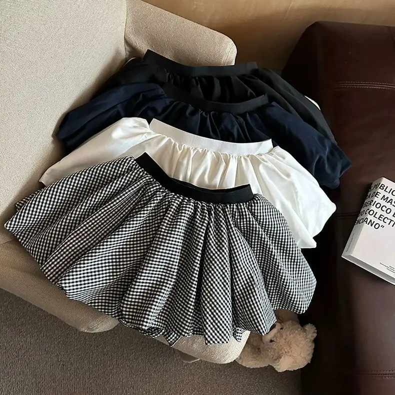 

Puffy high waisted flower bud half body shorts skirt for women's summer new style, slim short skirt for wearing outside