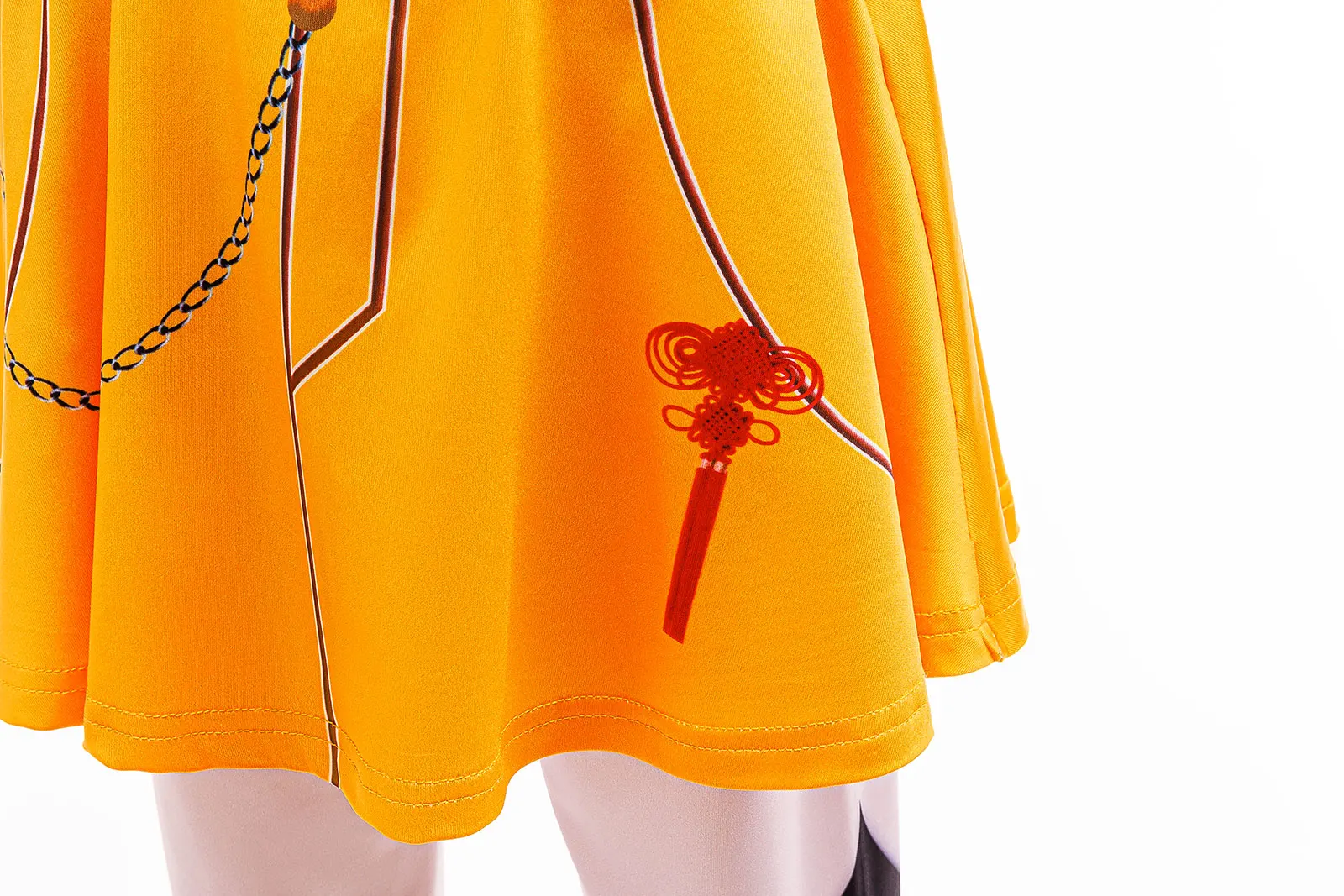 Koreanisches Trendiges Sänger-Kostüm für Mädchen, 2-teilig: Lila Top + Gelber Rock, 3D-Druck Leggings, Geburtstagsparty-Tanz-Performance Mädchen-Uniform – Detail 7