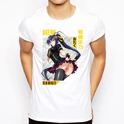 New Fashion Anime waifu Aesthetic Akeno Himejima High School Dx Print otaku white T Shirt Hip Hop Short Sleeve T Shirts Men