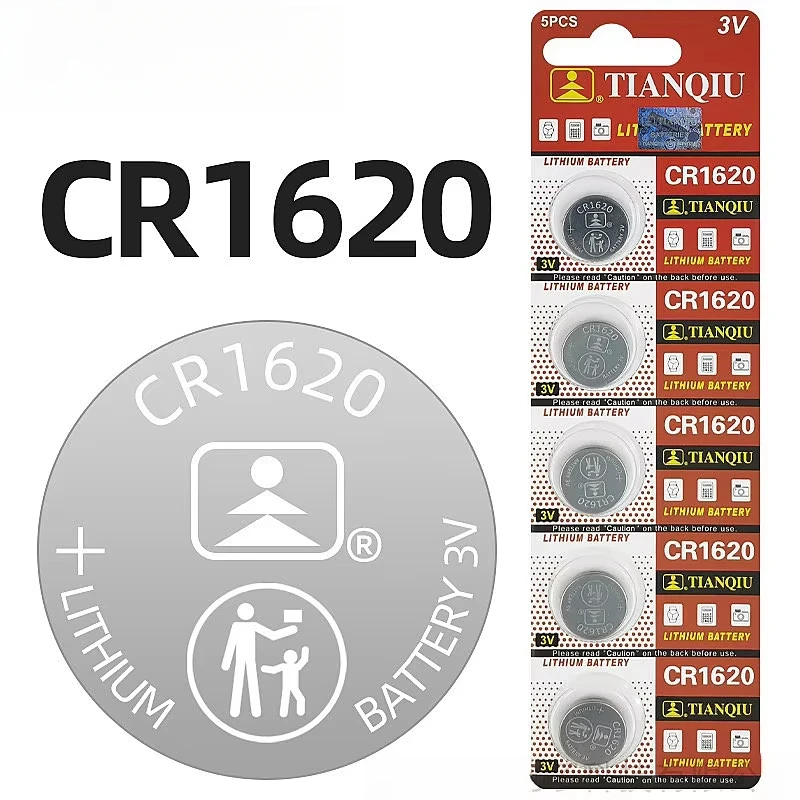 CR1620 3V Lithium Button Coin Cell Battery DL1620 BR1620 for Watch Car Remote Control Calculator Electronic Devices
