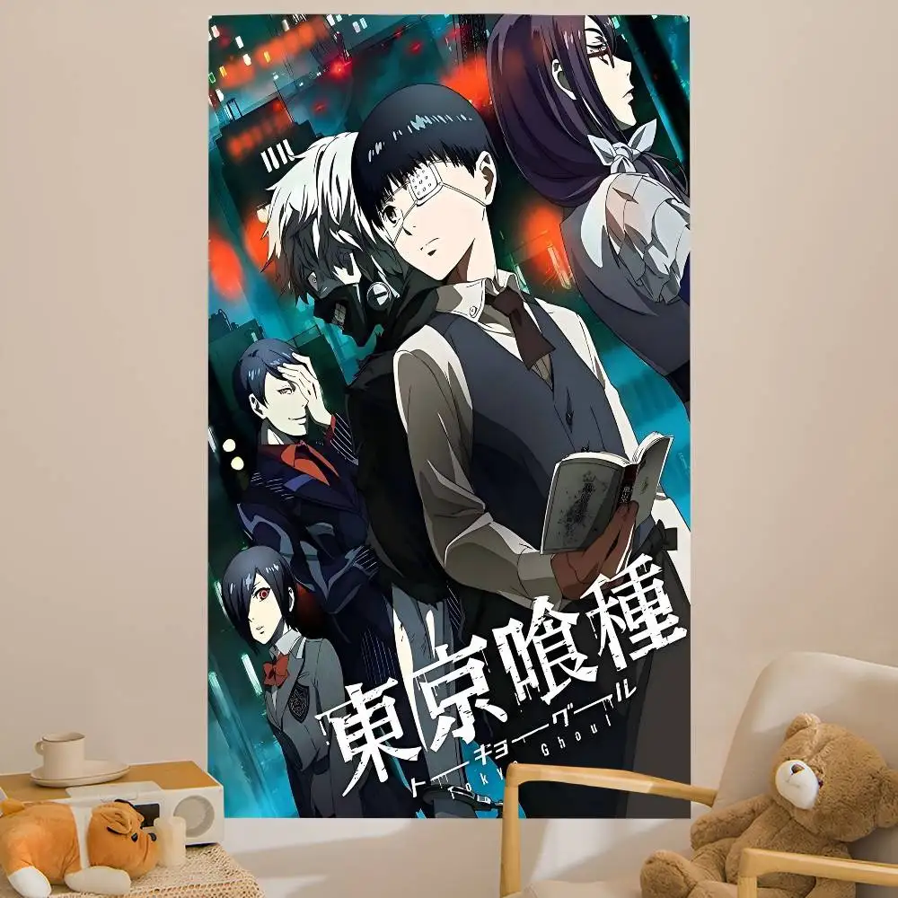 Popular Anime T-TokyoS G-GhoulS Colorful Tapestry Wall Hanging Bohemian Wall Tapestries Mandala Wall Hanging Sheets