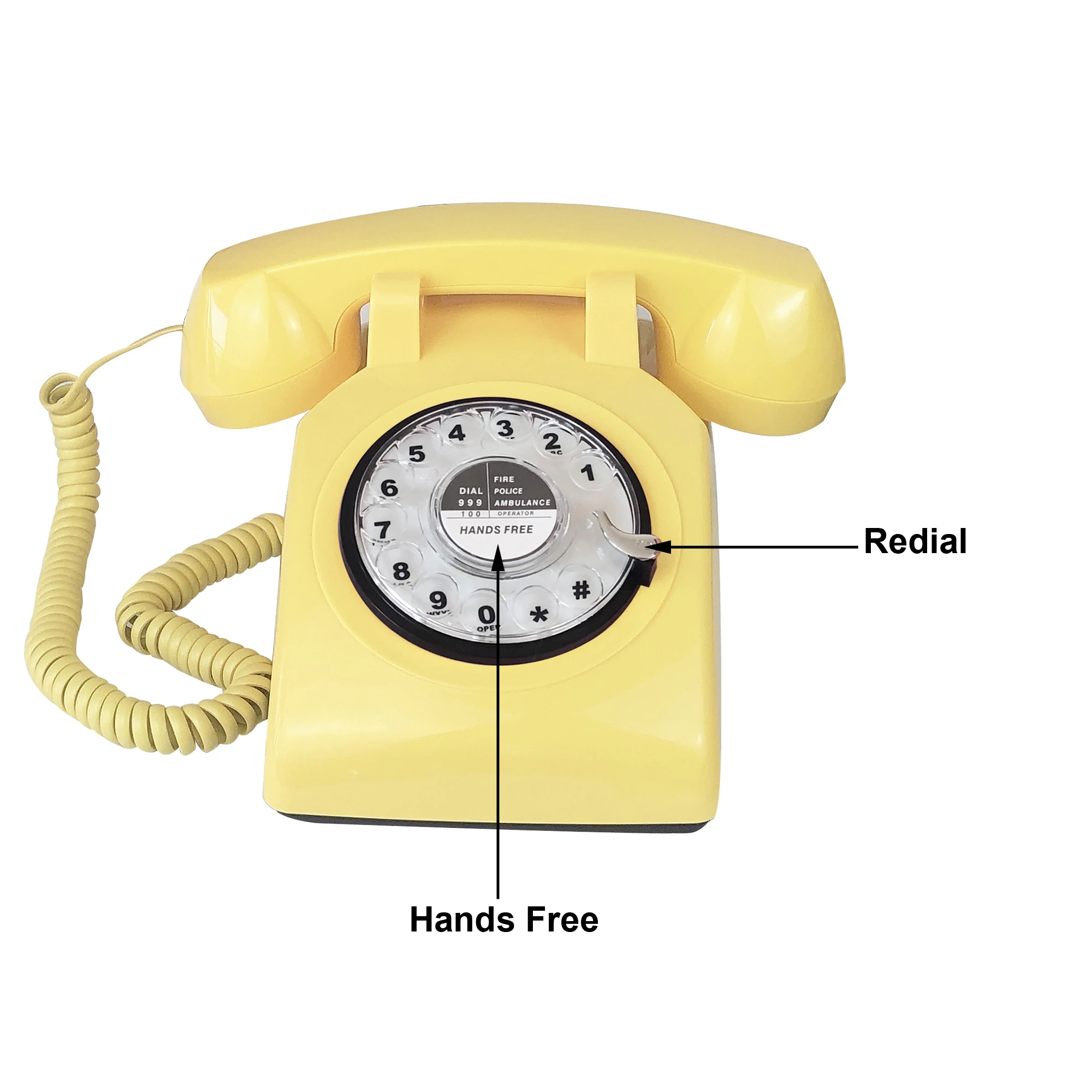 Corded Retro Telephone Classic Vintage Rotary Dial Landline Phone for Home/Office/Hotel, Antique Old Fashion Phones for Senior