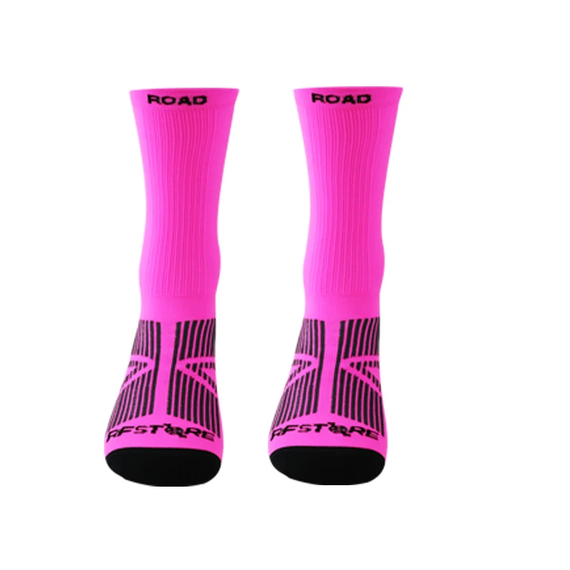 Calcetines de Ciclismo de calidad para hombre y mujer, medias altas profesionales para bicicleta de carretera, calcetines de compresión para ciclismo de carreras al aire libre