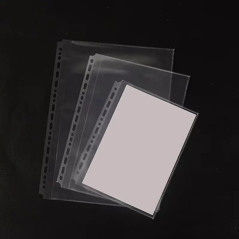 

20PCS/Set A5 B5 Transparent File Holder 13/17Holes Plastic Punched Documents Sleeves Loose Leaf Sheet Protectors Bag Products