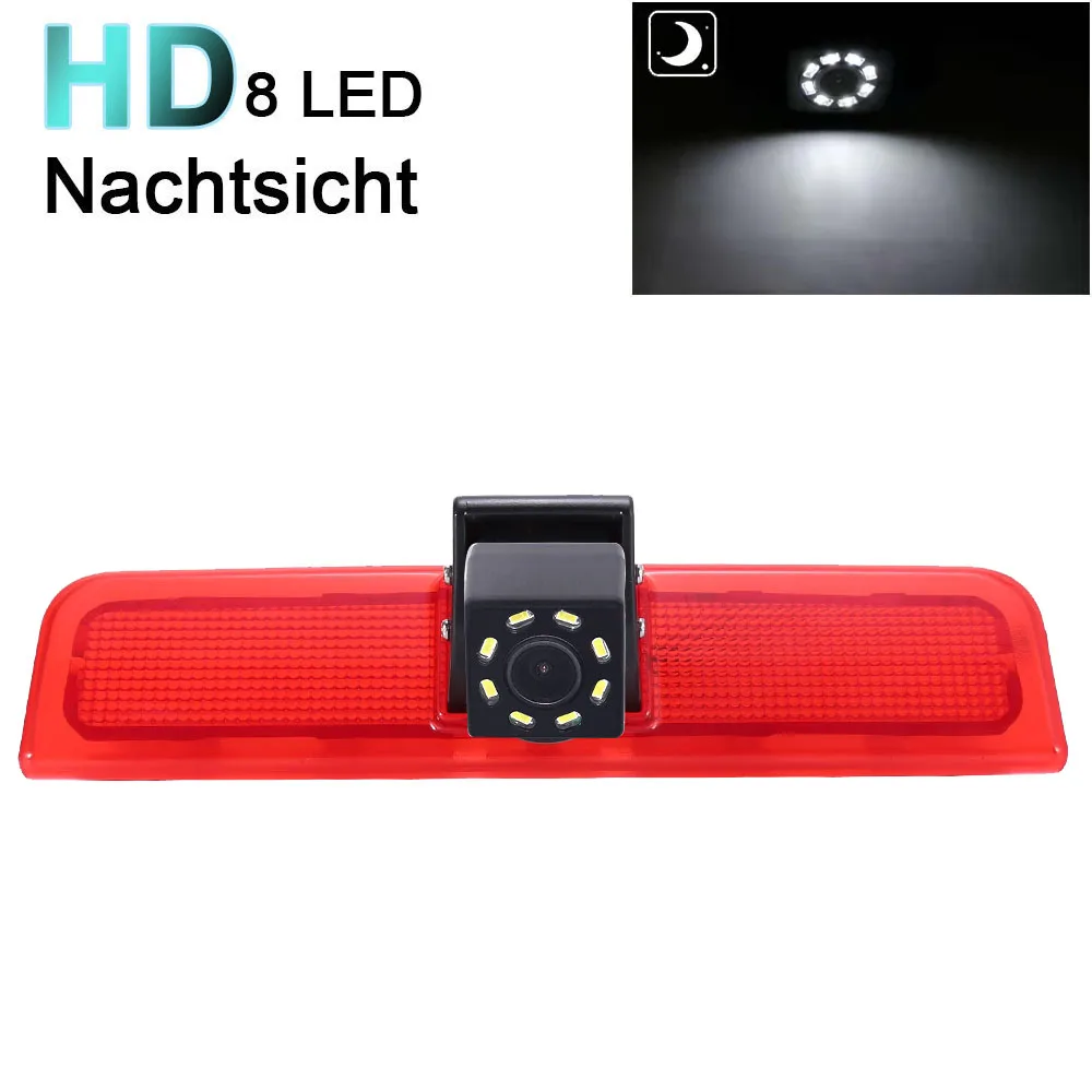 8LED Night Vision HD 3rd Brake Light Backup Camera Aftermarket Reversing Camera for Vw Caddy Life 2K Facelift 1 Kasten 2KA 03-14