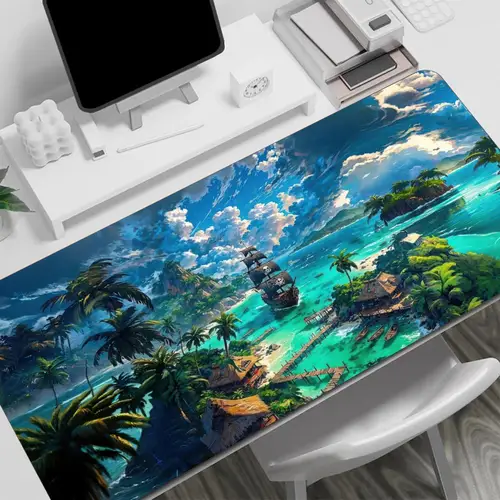 Imagen 2 del producto Coast Scenery Resort Mouse alfombrilla de escritorio de gran tamaño dormitorio aprendizaje juegos de Anime alfombrillas de ratón