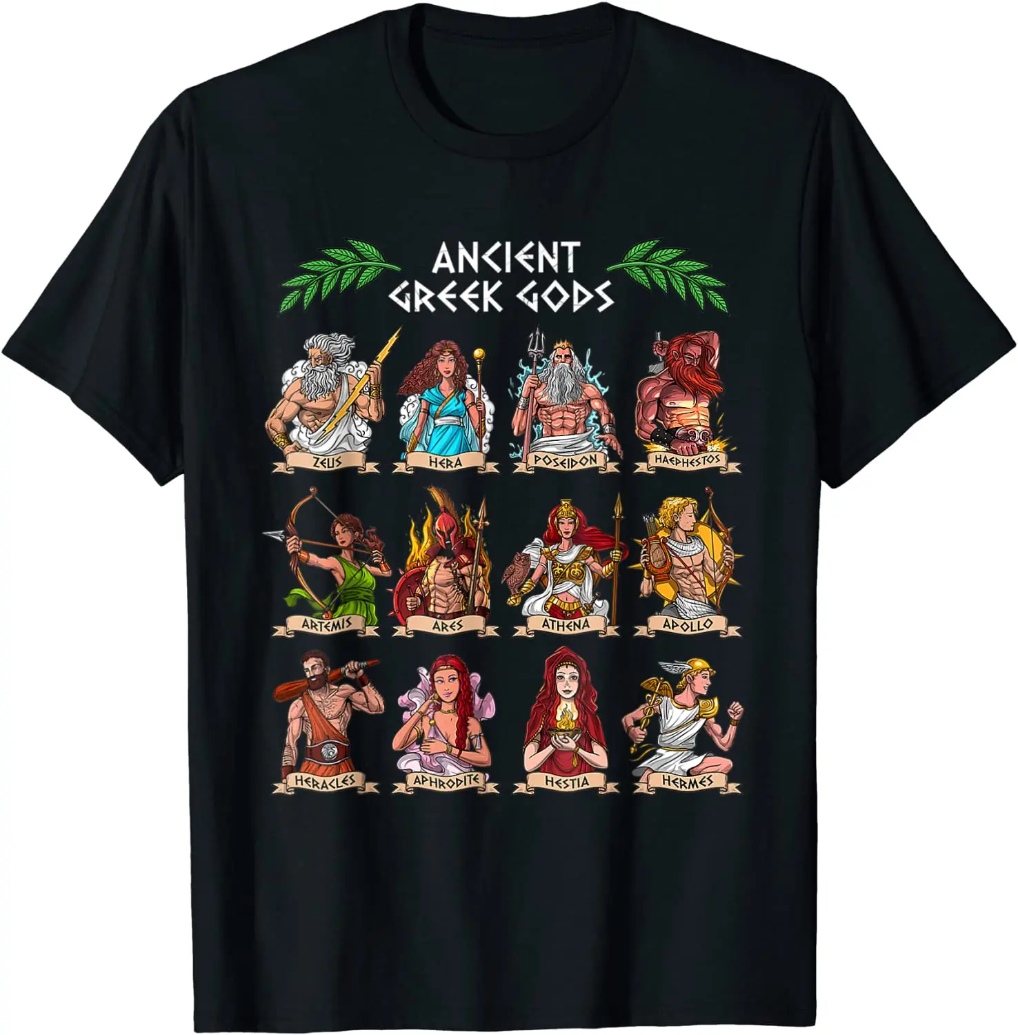 Greek Mythology Gods Ancient Greece Men T-Shirt Short Sleeve Casual 100% Cotton O-Neck Tshirt