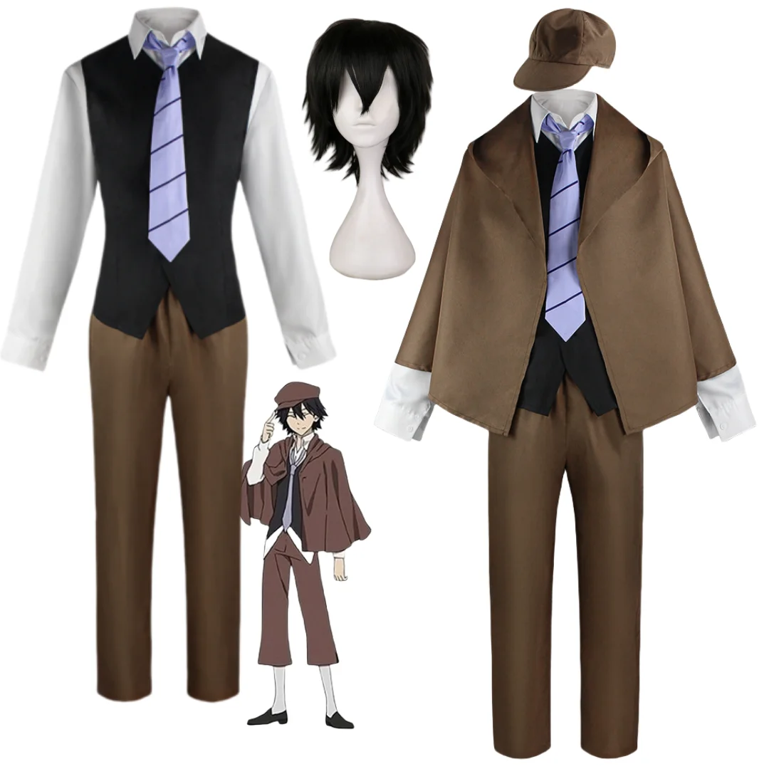 Edogawa Ranpo cosplay Costume Detective Uniform Suit Outfits with Hat