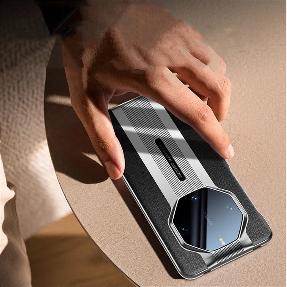 حافظة جلدية طبيعية فاخرة لهاتف هواوي Mate70 RS/60RS/50RS غطاء خلفي للأعمال