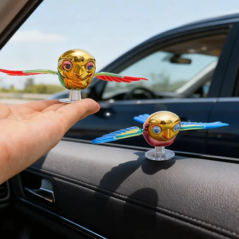 Funny Motorcycle Car Flying Bird Decoration Wind Powered Flapping Wings Auto Hood Ornament Motorcycle Creative Car Accessories