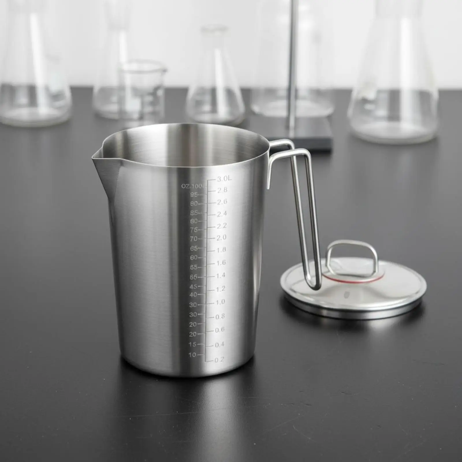 Large Capacity Stainless Steel Laboratory Beaker Measuring Mug Kitchen Volume Tool for Baking and Cooking