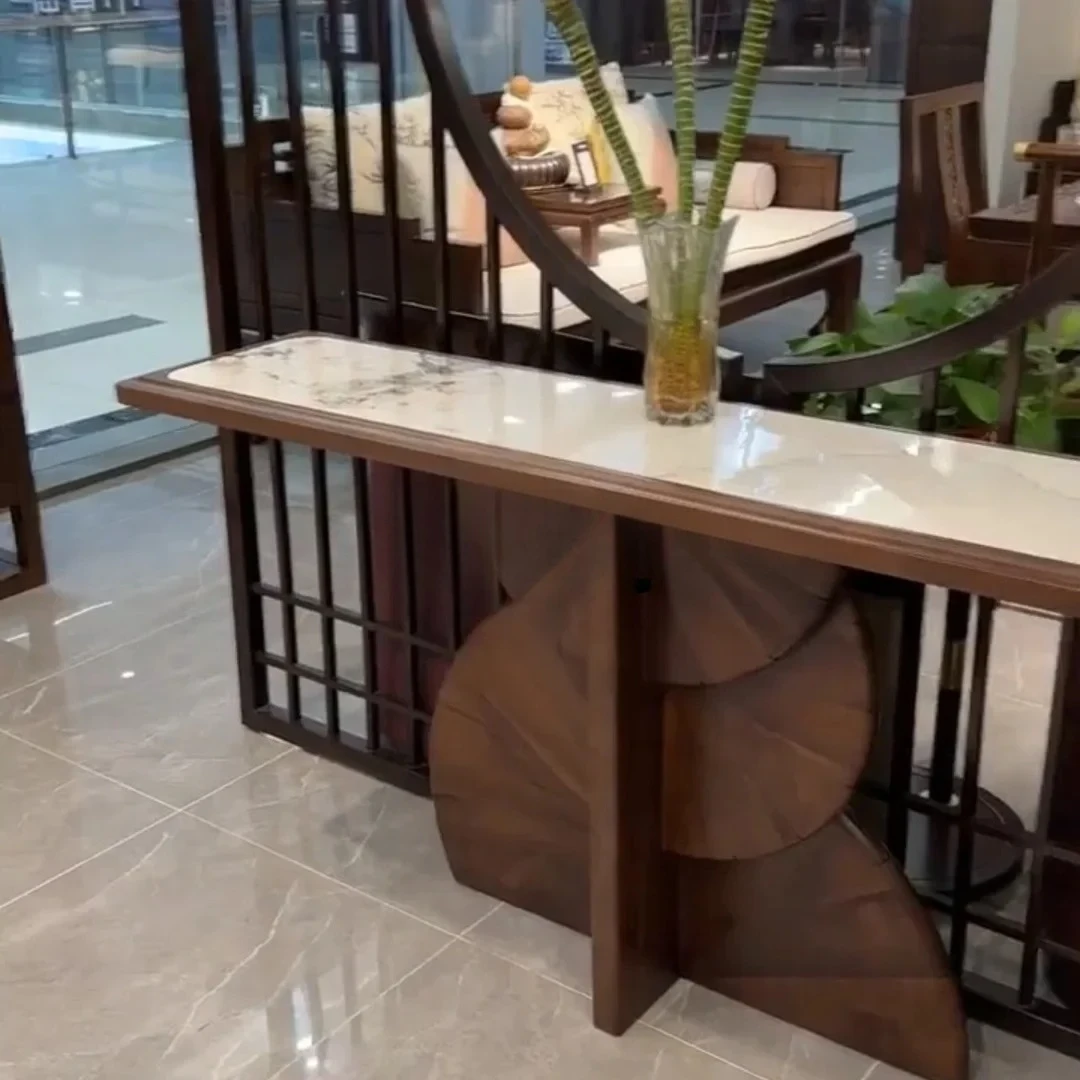 New Chinese ebony end view table entrance table modern simple style solid wood